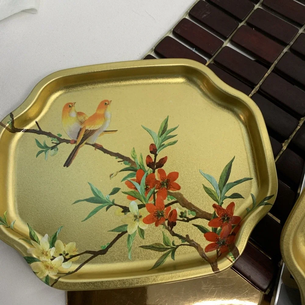 Gold Floral Bird Decorative Vanity Tray - Unbranded